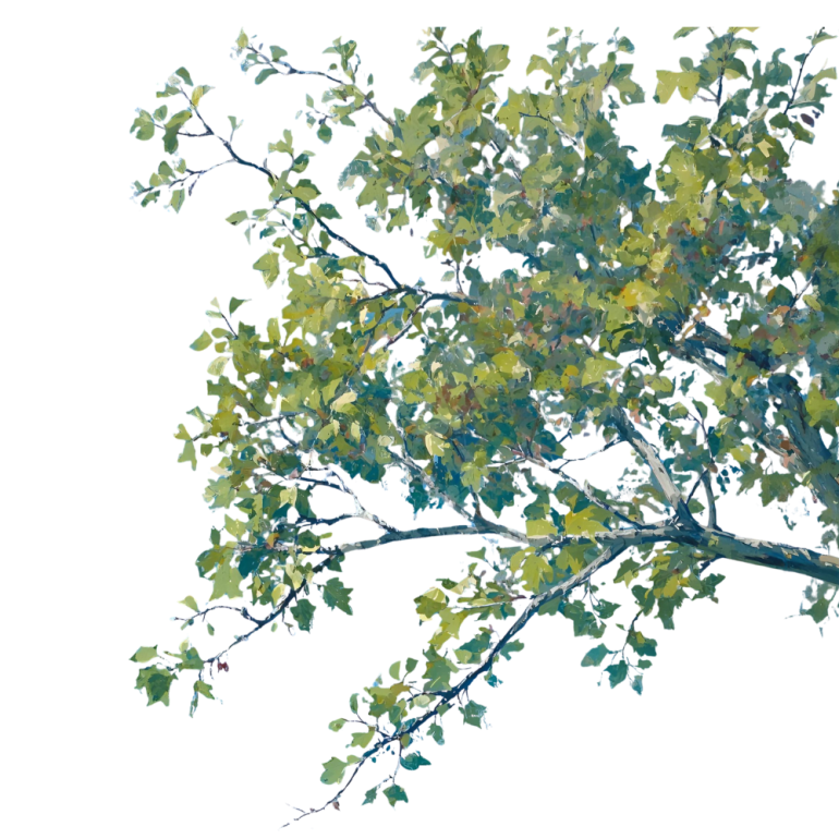 oil painting of a branch
