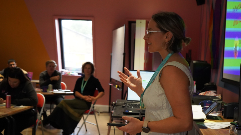 sarah speaking at member meet 2025
