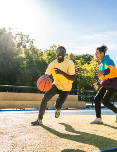 people play basketball